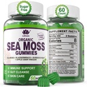 Gummies Sea Moss - Pastilhas Irish Sea Moss para Adultos e Crianças - Advanced Superfood Seamoss Supplement with Organic Bladderwrack & Burdock Root Extract,ACV for Daily Immune, Gut Cleanse, Vegan, 60 Condes