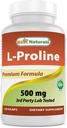Melhores naturais L-prolina Aminoácido Suplemento dietético 500 Mg, 120 contagem (817716014456)