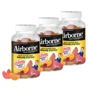 Airborne 750mg Vitamina C Imune Supplement Gummies Supplement para Adultos, Sabor de Fruta Assortado, Mistura Gluten Free Crafted com potentes antioxidantes Vitaminas A C & E, 63 Gummies (3 Pack)