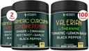 Pacote 7in1 Curcumina Turmérica e 5in1 Suplemento de Raiz Valeriana - Digestão de Apoio, Saúde do Coração, Imune e Relaxação
