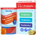 Primeiro dia Mulheres 3-em-1 Gummies Probiótico – Prebiótico + Probiótico + Suplemento Postbiótico – Suporta Saúde Digestiva e Oral, Função Imune & Níveis de Energia – Fonte de 30 dias
