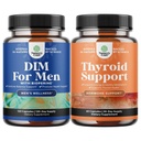Pacote de Suplemento DIM para Homens com Panax Ginseng Bioperine Sementes de uva e Astragalus para Saúde Próstata e Complexo de Apoio à Tiróide Herbal com L Tyrosine, Bladderwrack, Selenium e Puro Ashwagandha