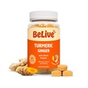 BeLive Curcumin Turmeric com pimenta preta e gengibre - 500 mg de suplemento de açafrão e gengibre para apoio imunológico, pele saudável, e mobilidade - sabor tropical