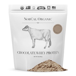 NorCal Orgânico Chocolate Whey Protein 100% EUA Grass-Fed, USDA Certified . Naturalmente saboreado com Cacao Raw de California Family Farms .