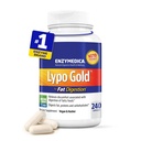 Enzimedica Lypo Gold, Enzimas Digestivas Lipase de alta potência para digestão de gordura, Suportes Ocasional Bloating alívio & saúde digestiva, Keto-Amigo, Vegan, 240 Cápsulas