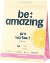 BE AMAZING Pré-treino em pó, Vegan Suplemento com 125mg Cafeína Natural, Ashwagandha e Adaptogens, Sugar Free Drink Mix para homens e mulheres, Sem glúten, Não OGM, Limonada rosa, 30 Servings