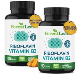 Vitamina B2 Riboflavina 400mg - Energia, Pele e Suplemento de Saúde Celular - Apoio ao Sistema Nervoso - Vitamina B 2 Vit B - Não-GMO & Gluten Free - B2 Vitamina 400mg Cápsulas Vegetais, 90 Count 2-Pack