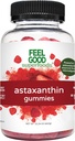 FeelGood Superfoods Astaxantina Suplementos, 6mg Antioxidante Gummies para a saúde da pele e dos olhos, Berry Sabor, Vegan, Não-GMO, 60 Contagem