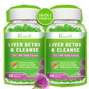 Liver Cleanse Detox Repair Gummies, Pastilhas de cardo com alcachofra, Dente-de-leão para suporte ao fígado, Vegan & Non-GMO, Gelatina-livre, Apple Flavor 120ct