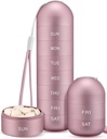 Zannaki Metal Moisture Proof Weekly Pill Organizer, Stackable Alumínio Liga BPA Free Travel Caminhadas 7 dias caixa de comprimidos impermeável e grande compartimento para segurar pílulas, vitaminas, óleo de peixe, suplementos