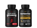 NutraChamps Energia e Suporte Metabólico: Ginseng & Berberine Duo