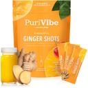 All About Juice Ginger Shots with Abacaxi & Açafrão - Superfood Juice Powder - Imunidade, Digestão e Apoio Energético - 15 Wellness Stick Packs - PuriVibe