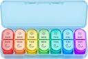 Organizador de comprimidos por semana 2 vezes por dia - Organizador de comprimidos AM PM com 7 casos pequenos de cores diárias, casos de pílulas de viagem matutina e noturna para vitaminas, medicina, e suplementos