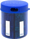 Frasco do dispensador do comprimido do suplemento, 6 compartimento, etiquetas, fácil aberto, anti-mistura, protetor UV, vitamina mensal, suporte do medicamento do monstro fit Jr (azul do cobalto, pequeno)