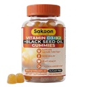 Nutrição de Sakoon 5000 UI Suplemento Vitamina D3 K2 com óleo de semente preta para osso, dentes, músculo e defesa imune, sem OGM e sem glúten, 60 chicletes mastigáveis