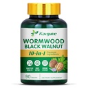 10 em 1 Wormwood Cápsulas - 90 Cápsulas Suplemento, Black Walnut Hulls, Cravos, Pimenta Negra, Raiz de Curcumina Açafrão, Folha de hortelã, Suporta Corte Saúde & Equilíbrio Digestivo