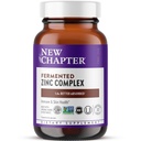 New Chapter Zinc Supplement, Fermented Zinc Complex, ONE Daily for Imune Support + Saúde da pele, Fórmula de equilíbrio mineral rico em cobre, Fácil de engolir e digest, 30 contagem (1 mês de fornecimento)
