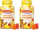 L’il Critters Imune C Suplemento diário Gummy Vitamina para crianças, para vitamina C, D e zinco para apoio imune, laranja, limão e cereja sabores, 190 chicletes (Pacote de 2)