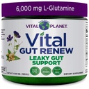 Vital Planet - Vital Gut Renew Powder Supplement for Leaky Gut Repair with L-Glutamina, Marshmallow and Ginger Root, DGL Licorice Root and Organic Aloe Vera, L Glutamina 6000mg 6.88 oz