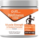 Life Extension Wellness Code® Muscle Strength & Restore Formula, Vitamina D3, ß-Hydroxy-ß-Metilbutirato Monohidratado (HMB), Saúde Muscular, Glúten Livre, Não-GMO, 94,2 g