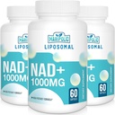 Nad lipossomal + Suplemento 1000 mg . mais alto NAD Pontecy    . Max Absorção . Puro NAD Suplemento . . Reparo de Energia e DNA, Envelhecimento Defesa, Função Cérebro . . 180 Softgels