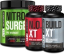 Fábrica Jacked Nitrosurge Pré-treino, N.O. XT Nitric Oxide Supplement & Build-XT Daily Muscle Builder Bundle