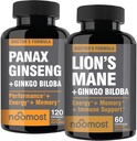 Nomost Korean Red Panax com Lions Mane Suplementos com Ginkgo biloba para o bem-estar saudável e estilo de vida.