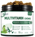 NATUREZA TARGET Multivitamin para cães - com HSH & Glucosamina, Omegas 3 & 6, Probióticos para Saúde Digestiva, Suporte Conjunto, Pele & Revestimento, Sistema Imune e Saúde Geral 120 Mastigações Macio