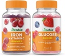 Ferro vivo com vitamina C + Glicose, chicletes Bundle - Grande degustação, Suplemento Vitamina, Sem glúten, GMO livre, chiclete mastigável