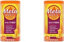 Fibra de metamucil, 4-em-1 Psyllium Fiber Supplement Powder com açúcar real, Laranja saborosa bebida, 72 Servings (Packaging May Vary), Textura Coarse, 1.9 libras (Pacote de 2)