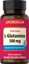 Lindberg L Cápsulas de Glutamina para Mulheres e Homens 500mg 100 comprimidos Suplemento de formulário gratuito Não-GMO, Gluten Free