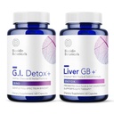Biocidin G.I. Detox+ Gentil Binder & Fígado GB+ Suporte de fígado de vesícula biliar - Ajuda a otimizar a remoção de toxinas e digestão de gordura - Carvão ativado, Zeolite, TUDCA e ervas amargas (2 produtos)
