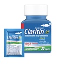 Claritin Allergy Medicine for Adults, 24 horas Loratadine 10mg comprimidos, anti-histamínico, 30 comprimidos + 1ct de alívio on-the-go
