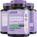 Suporte Adrenal e Suplemento Gerente de Cortisol Ultra Alta Pureza Adaptogen, Extrato de Ashwagandha, Rhodiola Rosea Cápsulas para Energia Natural, Fadiga, Mood Boost Non GMO