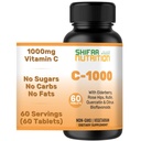 SHIFAA NUTRITION Halal Vitamina C-1000mg Comprimidos, 60 dias de fornecimento. Suplemento de suporte imunológico com vitamina C, Elderberry, Quercetin, Rose HIPS & Rutin. Vegetariano, Não-GMO, Açúcar grátis & Keto Friendly
