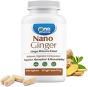 One Planet Nutrition Nano Ginger Root 250 mg Veggie Cápsulas (120 Servings), Puro extrato de raiz de gengibre, Nano para Absorção Superior, Melhora a Saúde Digestiva, Não-GMO, Vegan Gluten Free