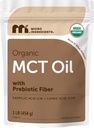 Óleo orgânico MCT em pó com fibra prebiótica,1 Libra(16 onça), combustível rápido para o corpo e cérebro, C8 MCT Óleo para creme de café, Sem OGM, Keto Diet, Vegan