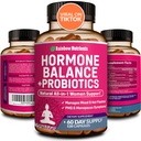 Equilíbrio hormonal + Probióticos para Mulheres- Redução de Menopausa Natural, Gerência de Peso, Bloating, Flashes quentes, PMS .