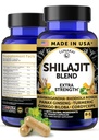 Lunakai USA Made Pure Shilajit Cápsulas com Ashwagandha, Rhodiola & Cordyceps - Extrato de Shilajit de força extra para homens e mulheres, 60ct
