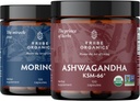 TRIBE ORGANICS Endurance Duo: Organic KSM-66 Ashwagandha + Moringa orgânica - Cápsulas Vegan - 2 Mês de Fornecimento - Função do cérebro, Foco, Apoio ao humor, Energia e Força