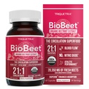 BioBeet® Max Strength Beet Root Cápsulas - 21:1 Concentrado, cada serviço derivado de 28,350 mg Beterraba Orgânica - Melhoramento de Absorção com Extrato de Pimenta Negra BioPerine® (60 Cápsulas)