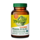 MegaFood Vitamina D3 5000 UI (125 mcg) - Suplementos vegetarianos com vitamina D3 K2 - Suporta Ossos, Dentes, Músculos e Saúde Imunitária - Certificados Não-GMO - 120 Mini Cápsulas, 120 Servimentos
