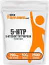 BulkSuplements.com 5-HTP Pó - 5-Hydroxytryptophan, 5 HTP Suplemento - 5-HTP 200mg, Suporte de Humor Suplemento - Gluten Free, 200mg por serviço, 500g (1.1 lbs) (Pacote de 1)