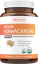 USDA Organic Ashwagandha Supplement - Pills Ashwagandha de alta potência feita com pimenta preta orgânica para absorção melhorada - Vegan Non-GMO Made in the USA & Lab verified (1 mês de fornecimento)