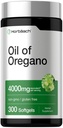 Horbäach Óleo de Orégano 4000mg 300 Cápsulas de Softgel Naturalmente Ocorrendo Pílulas de Carvacrol