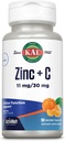 KAL Zinc Plus C, Dissolver imediatamente Vitamina C e Zinco, Função Celular e Suporte Imune, Absorção Optimal, Sabor natural de Tangerina, 60 dias de garantia de devolução de dinheiro, 90 Servings, 90 Micro Tablets