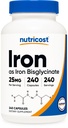 Nutricost Bisglicinato de Ferro Suplemento (25mg) 240 Cápsulas - de Quelato de Bisglicinato Ferroso - Não-GMO e Sem Glúten