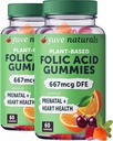 Gummies pré-natais Yuve para mulheres - Ácido Fólico Vitaminas pré-natais 667 mcg DFE - Vitaminas pré-natais mastigáveis - Apoio hormonal & ácido folato - Vegan & Natural - Vitaminas pré-natais Gummies - 2 pacote de 60ct