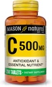 MASON NATURAL Vitamina C 500 mg - Suporta Sistema imunológico saudável, antioxidante e nutriente essencial, 250 comprimidos