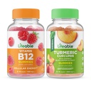 Vitamina B12 viva + Curcumina alcaçuz, chicletes Bundle - Grande degustação, Suplemento Vitamina, sem glúten, OGM livre, mastigável